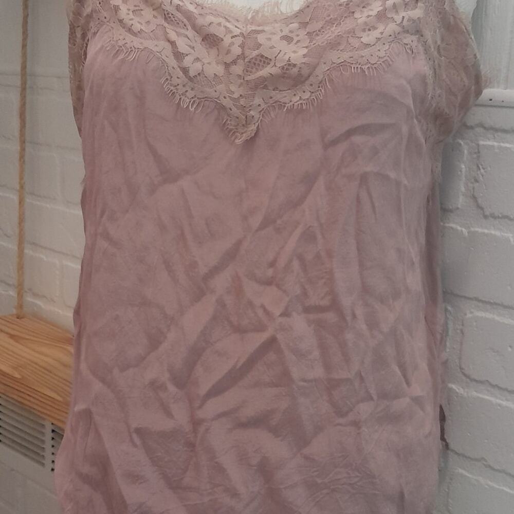 Pink lace tank top